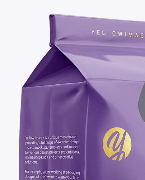 Download Glossy Paper Flour Bag Mockup - Halfside View (Eye-Level ...