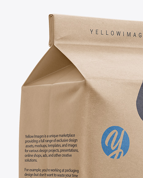 Download Kraft Paper Flour Bag Mockup Halfside View Eye Level Shot In Bag Sack Mockups On Yellow Images Object Mockups Yellowimages Mockups