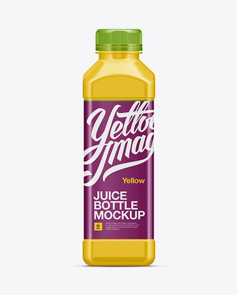 Plastic Juice Bottle Mockup In Bottle Mockups On Yellow Images Object Mockups