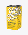 White Paper Wine Box - 70° Angle on Yellow Images Object Mockups