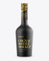 Download Cognac Black Matte Bottle Mockup - Front View in Bottle Mockups on Yellow Images Object Mockups