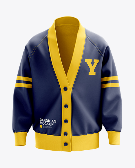 Men S Cardigan Mockup Front View In Apparel Mockups On Yellow Images Object Mockups