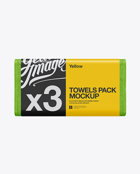 Download Towels 3 Pack Mockup In Packaging Mockups On Yellow Images Object Mockups PSD Mockup Templates