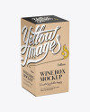 Kraft Paper Wine Box - 70° Angle on Yellow Images Object Mockups