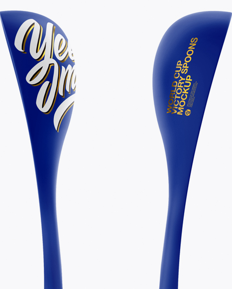 Matte World Cup Victory Spoons Mockup - Front View on Yellow Images