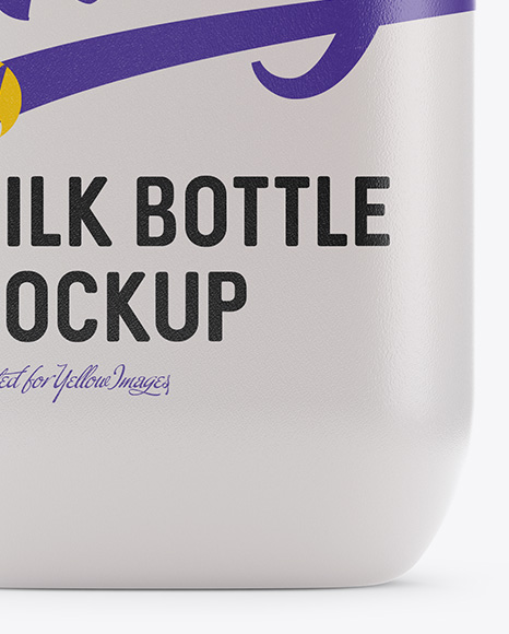 Frosted Plastic Milk Bottle Mockup In Bottle Mockups On Yellow Images Object Mockups