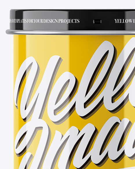 Glossy Tin Can Box Mockup PSD #2