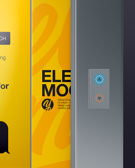 Download Elevator With Half Opened Doors Mockup in Object Mockups on Yellow Images Object Mockups