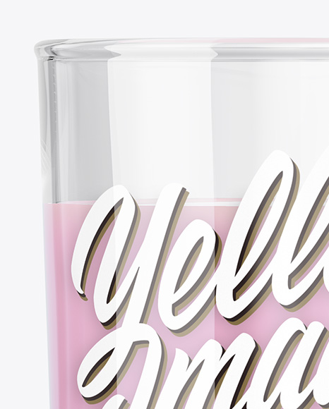 Glass With Strawberry Milkshake Mockup PSD #3