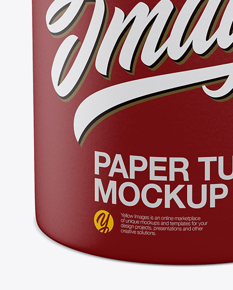 Matte Paper Tube Mockup   High Angle Shot PSD #1