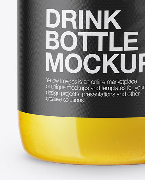 Yellow Drink Bottle Mockup PSD #1