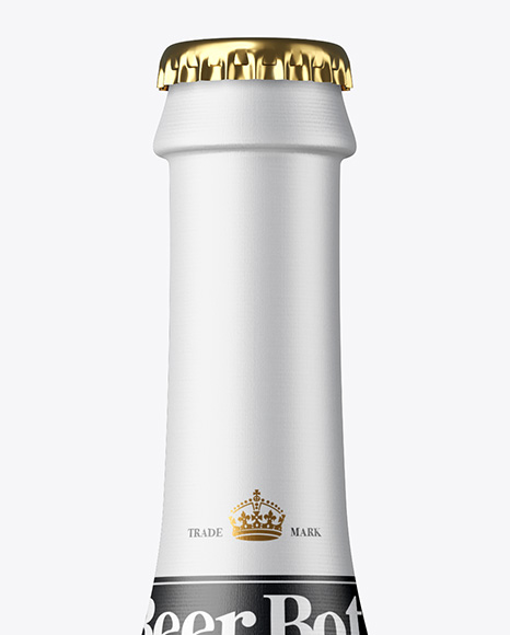 Clear Beer Bottle Mockup PSD #2