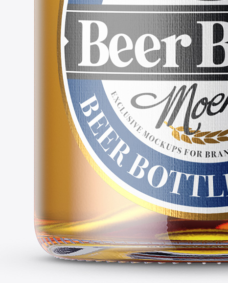 Clear Beer Bottle Mockup PSD #6