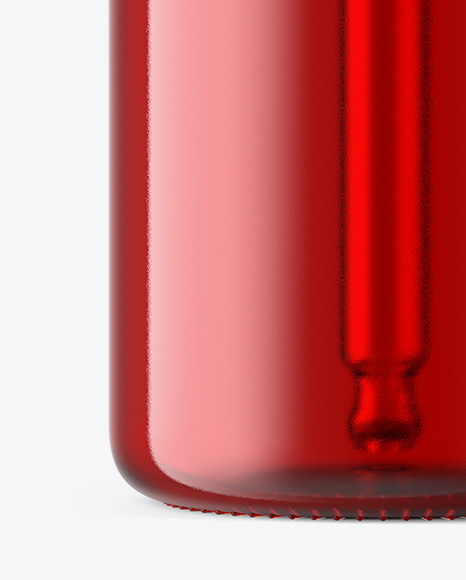 50ml Red Glass Dropper Bottle PSD #5