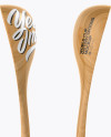 Wooden World Cup Victory Spoons Mockup - Front View on Yellow Images