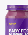 Baby Food Apple And Blueberry Puree Jar Mockup