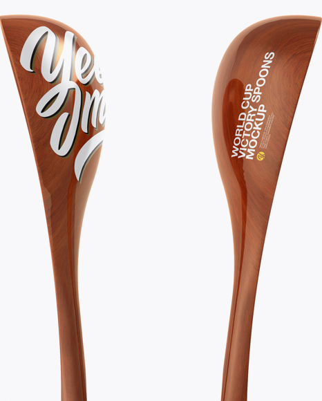 Wooden World Cup Victory Spoons Mockup   Front View PSD #2