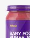 Baby Food Strawberries And Cream Puree Jar Mockup