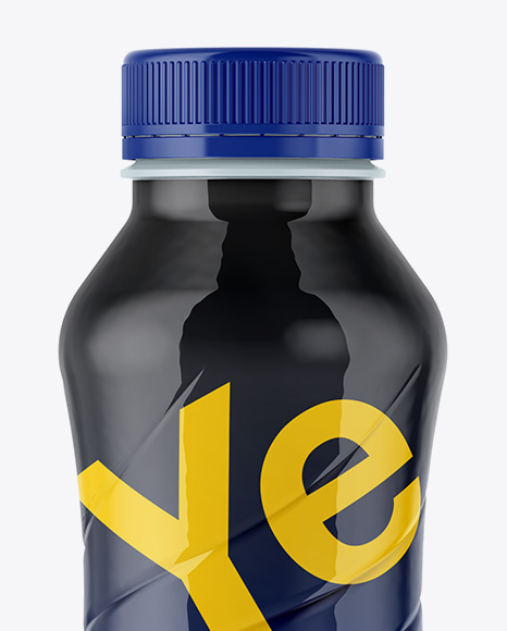 330ml Plastic Bottle In Shrink Sleeve Mockup In Bottle Mockups On Yellow Images Object Mockups