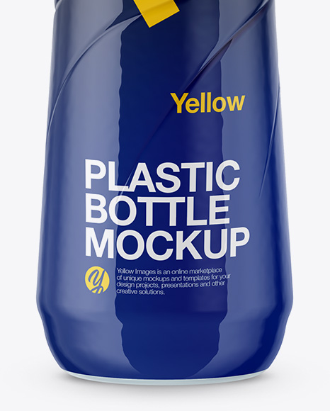 330ml Plastic Bottle In Shrink Sleeve Mockup In Bottle Mockups On Yellow Images Object Mockups