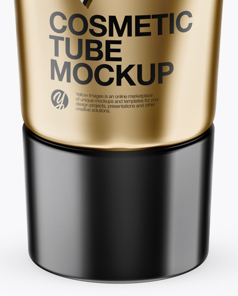 Download Matte Metallic Cosmetic Tube Mockup High Angle Shot In Tube Mockups On Yellow Images Object Mockups Yellowimages Mockups