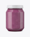 Baby Food Apple And Blueberry Puree Jar Mockup