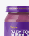 Baby Food Apple And Blueberry Puree Jar Mockup