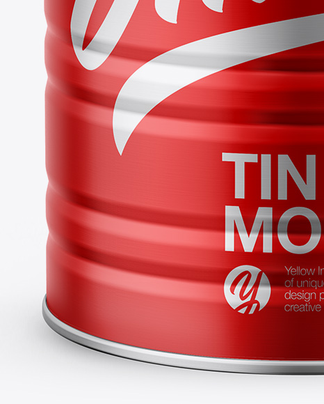 Tin Can Mockup   Front View (High Angle Shot) PSD #1