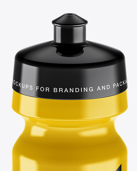 Download Glossy Sport Bottle Mockup High Angle Shot In Bottle Mockups On Yellow Images Object Mockups PSD Mockup Templates