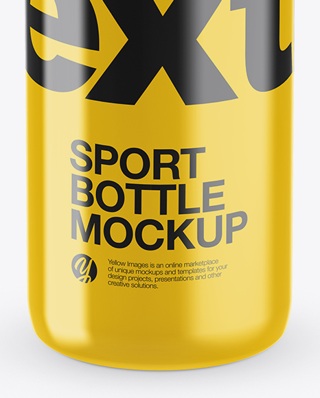 Download Download 500ml Glossy Sport Bottle With Carabiner Mockup High Angle Shot Yellowimages ...