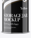 Download Glossy Storage Jar Mockup - Front View in Jar Mockups on ... Yellowimages Mockups