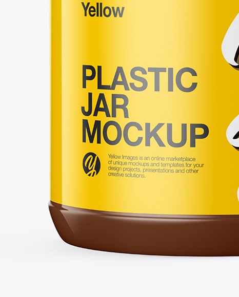 Glossy Plastic Jar Mockup PSD #1