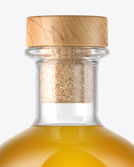 Single Malt Whisky Bottle with Wooden Cap Mockup PSD #5