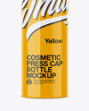 Plastic Press-Cap Cosmetic Bottle Mockup on Yellow Images Object Mockups