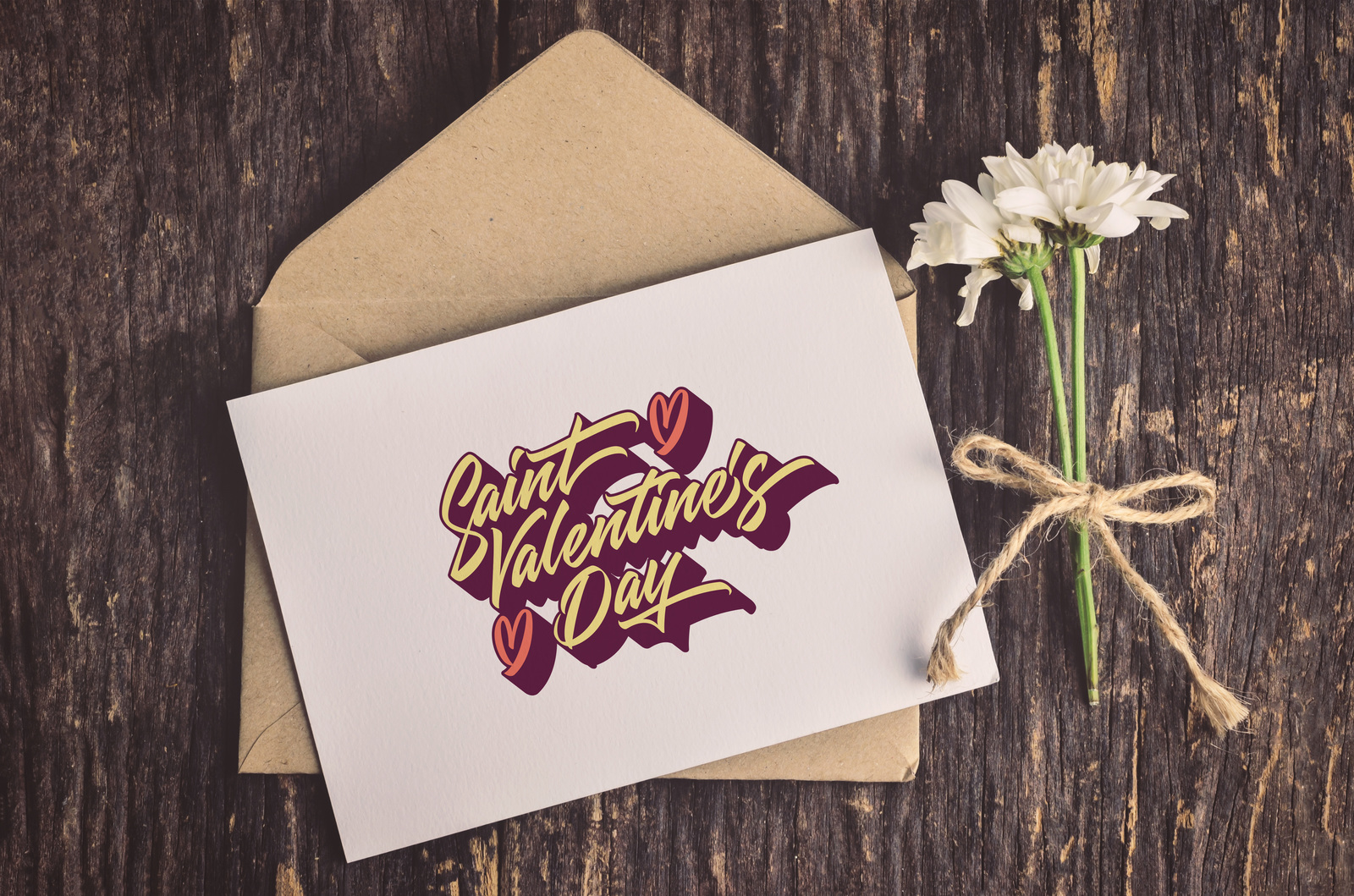 Saint Valentine S Day Greeting Card Lettering Hand Made Quote In Lettering On Yellow Images Creative Store