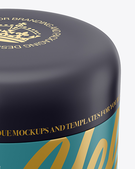 Matte Cosmetic Jar Mockup   Front View (High Angle Shot) PSD #2