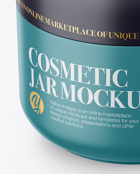 Matte Cosmetic Jar Mockup   Front View (High Angle Shot) PSD #1