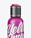 Matte Metallic Press-Cap Cosmetic Bottle Mockup on Yellow Images Object