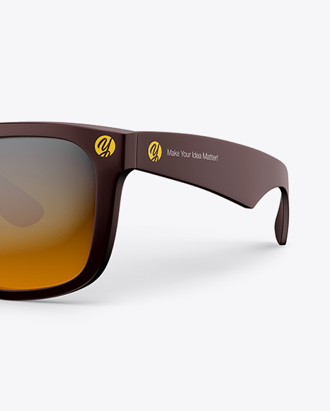 Download Sunglasses Mockup Half Side View In Apparel Mockups On Yellow Images Object Mockups PSD Mockup Templates