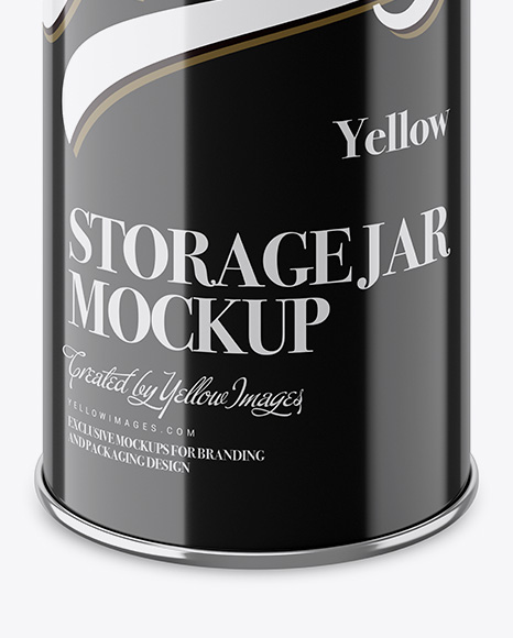 Glossy Storage Jar Mockup   Front View (High Angle Shot) PSD #4