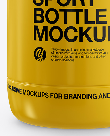 Download Glossy Sport Bottle Mockup in Bottle Mockups on Yellow ...