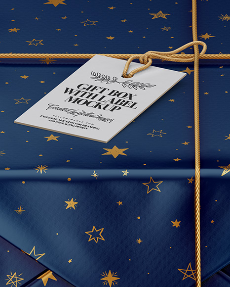 Paper Gift Packaging Mockup   Front View (High Angle Shot) PSD #2