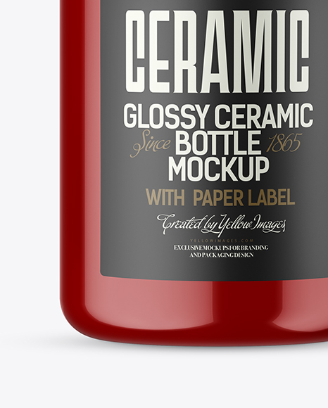 Glossy Ceramic Bottle Mockup PSD #1