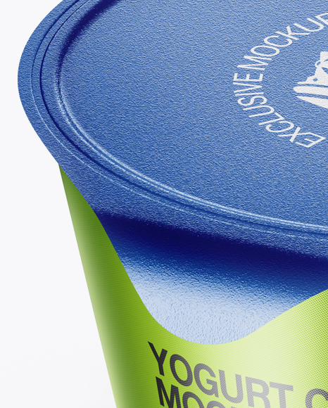 Textured Metallic Yogurt Cup Mockup (High Angle Shot) PSD #2