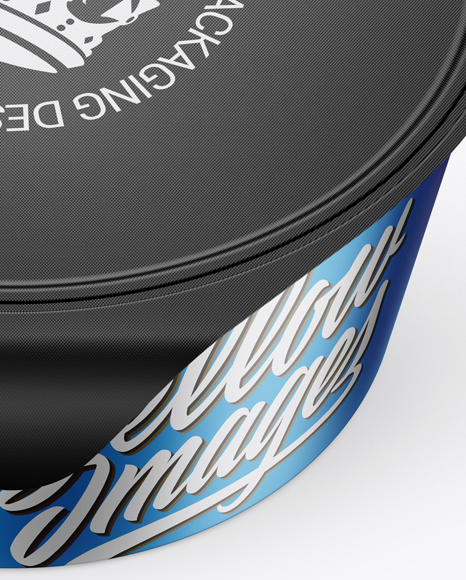 Matte Metallic Yogurt Cup Mockup (High Angle Shot) PSD #1