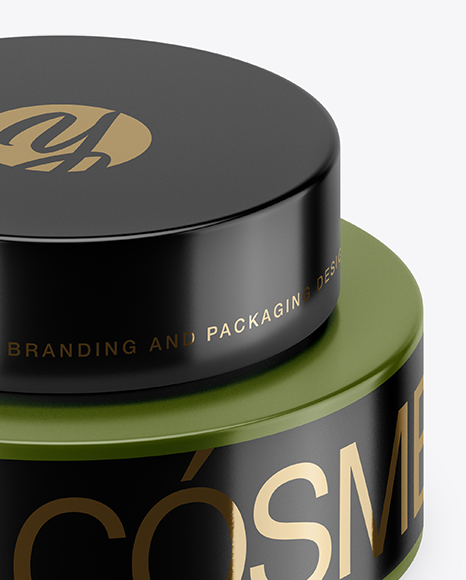 50ml Matte Plastic Cosmetic Jar Mockup (High Angle Shot) PSD #5