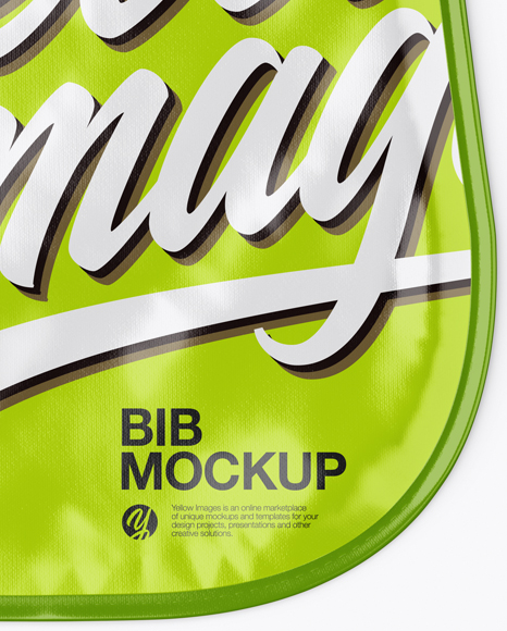 Download Baby Bib Mockup Front View In Apparel Mockups On Yellow Images Object Mockups