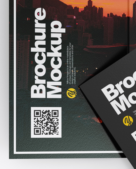 4xDL Brochures Mockup - Top View - Free Download Images High Quality