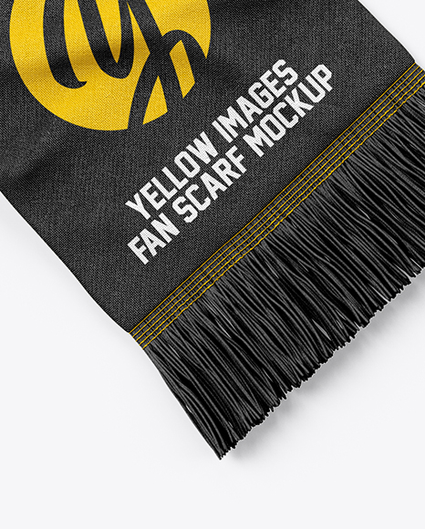 Fan Scarf Mockup Top View In Apparel Mockups On Yellow Images Object Mockups