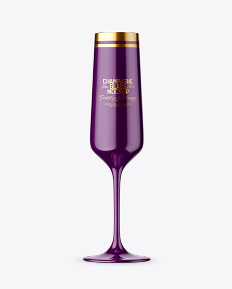 Champagne Glossy Glass Mockup PSD #1